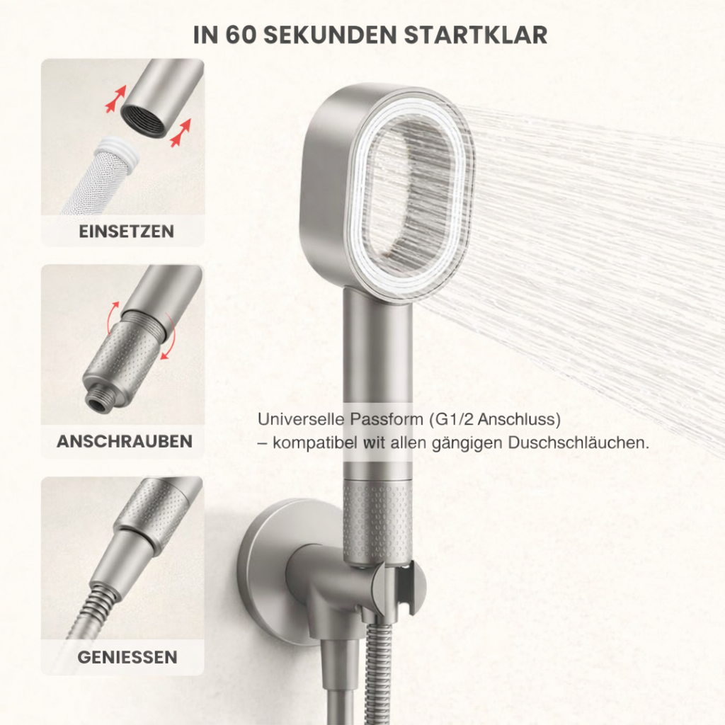 HelloClear - Duschkopf mit austauschbarem Aktivkohlefilter